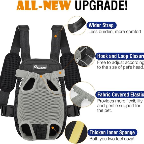 NWOT Pawaboo Pet Carrier Backpack, Adjustable Pet Front Cat Dog Carrier Small - Picture 3 of 14